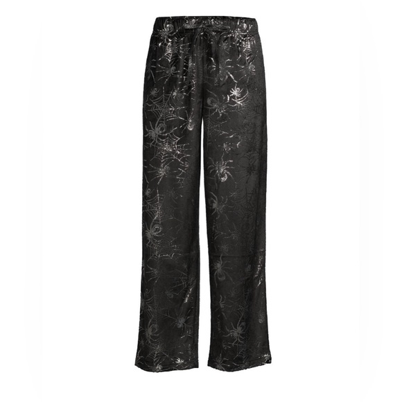 Nwt Celebrate! Women’s Spider Print Black Soot Lounge Sleep Pants - Picture 1 of 11